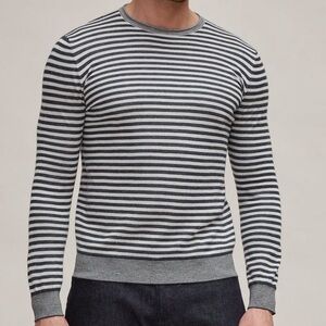 Giorgio Armani cashmere sweater(striped navy blue)